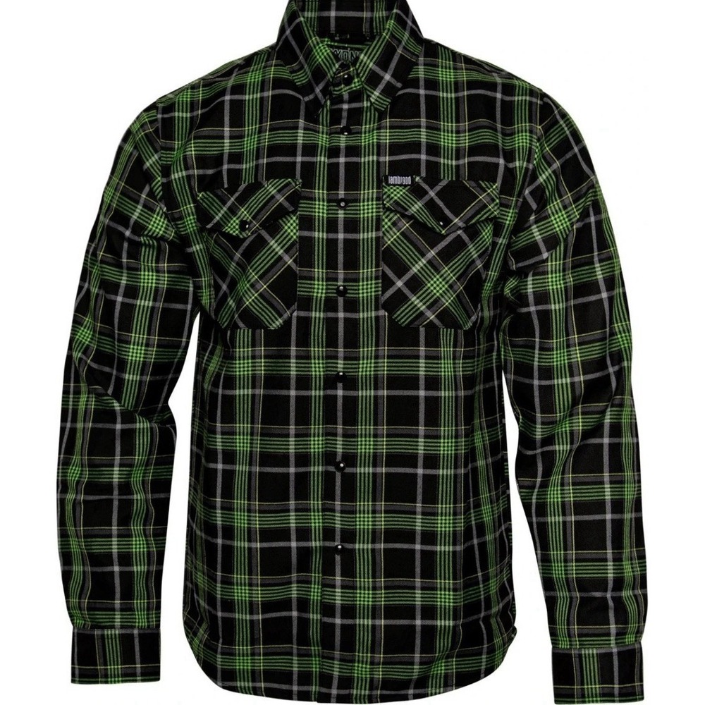 NIB Dixxon Flannel Lamb of God Into Oblivion Green Plaid Snap Down Shirt Mens XL - Picture 2 of 8